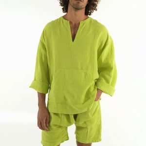 Cross-border, Europe, America, Amazon, pre-autumn, new men's V-neck casual tops, loose shorts, sportssuits, men's clothing – Image 4