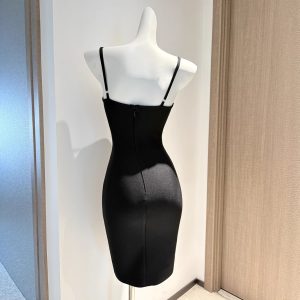 European and American new lace slimming charm purple solid color bandage skirt dress short skirt – Image 4