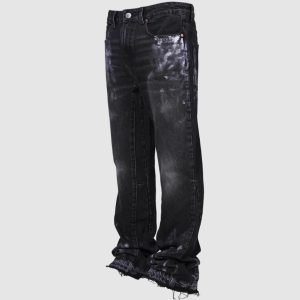 Cross-border new men's denim straight-leg pants European and American street fashion ins hot stretch embroidery denim straight – Image 3