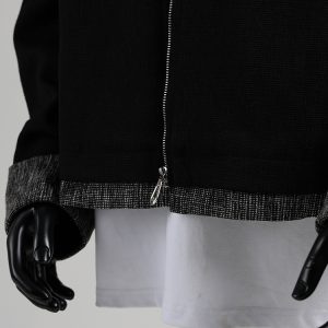 American multi-button lapel patchwork jacket, men's fashion brand loose design jacket, retro small fragrance contrast top – Image 3