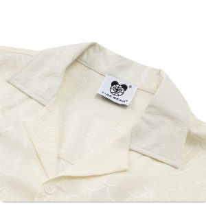 jacquard drape shirt high-quality satin loose embroidery short-sleeved shirt – Image 7