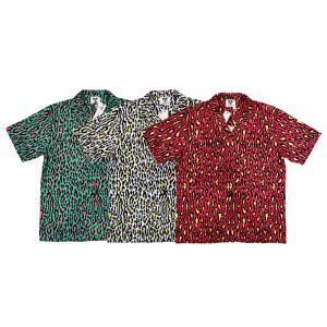 Cross-border foreign trade, European and American casual, West Coast trendy brand, Cuban collar, retro and versatile leopard print shirt, short-sleeved men's cardigan – Image 3