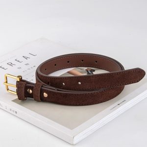 New Frosted Design Sense Women's Leather Belt Vintage Versatile Suit Jeans Accessories Commuter Belt Factory – Image 3