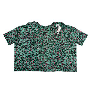 Cross-border foreign trade, European and American casual, West Coast trendy brand, Cuban collar, retro and versatile leopard print shirt, short-sleeved men's cardigan – Image 5