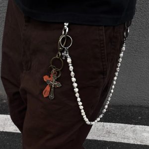 Vibe style, niche metal, volcanic stone, waist charm, high-quality design items, unique creative accessories, trouser chains – Image 3