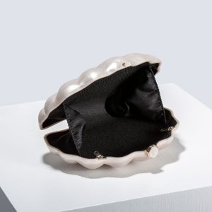 Women's European and American new shoulder crossbody bag special-shaped shell acrylic bag fashion wedding dinner clutch – Image 5