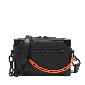 new men's bag trendy brand small square bag chain box bag boy messenger bag niche design female fashion small bag – Image 3