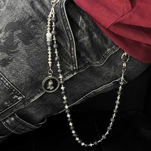 Vibe style, niche metal, volcanic stone, waist charm, high-quality design items, unique creative accessories, trouser chains – Image 4