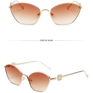 Cross-border metal frame Chinese knot element decoration sunglasses unisex small frame sunglasses fashion UV400 glasses – Image 4