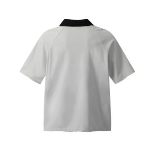 Eon Modish 25 summer new American retro street trend simple lapel short-sleeved T-shirt – Image 5