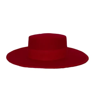 mongshell Hongxia Autumn and Winter New Flat Top Hat Wide Brim Wool Felt Topper French Versatile Retro Hat Women – Image 3