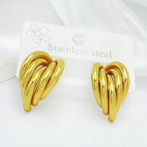 New geometric multi-layer earrings in Europe and the United States, light luxury and fashionable, titanium steel, high-end fashion and versatile jewelry – Image 4