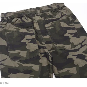 American high street vintage buttoned camouflage cargo jeans men's street loose slit straight micro-flared pants – Image 6