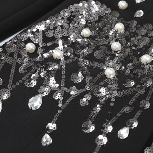 Quality spot 2025 spring and autumn fashion new heavy industry beaded diamond celebrity slimming women's blazer top – Image 4
