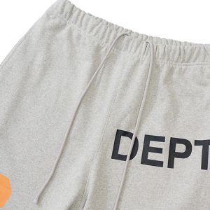 Niche American fashion brand GALLERY DEPT alphanumeric terry loose shorts elasticated casual cropped pants – Image 3