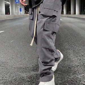 Cross-border Amazon hot cargo pants, multi-pocket pants, loose casual pants, trendy casual cargo pants – Image 5