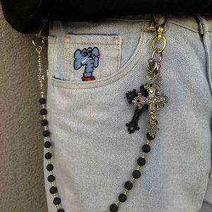Vibe style, niche metal, volcanic stone, waist charm, high-quality design items, unique creative accessories, trouser chains – Image 5