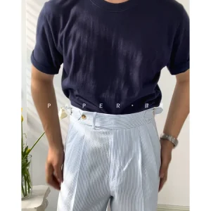 Cotton T-shirt seamless tubular weaving process solid color round neck short-sleeved casual casual summer men's breathable tops – Image 3