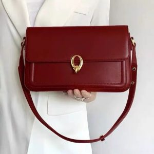 High Texture Red Vintage Bridal Wedding Bag 2025 New Light Luxury Commuting Armpit Bag French Niche Handbag Trend – Image 4