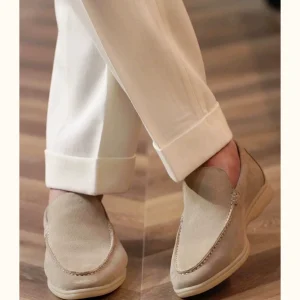 Pick up the leak LP Europe and the United States with the same soft-soled old money style SuWalk suede one foot pedal Lefu casual lazy business men's shoes – Image 4
