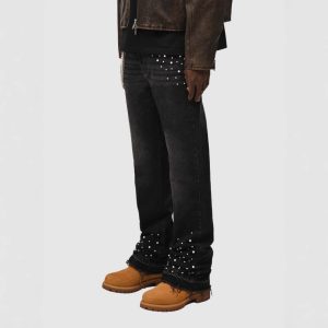 Cross-border new men's denim straight-leg pants European and American street fashion ins explosive stretch stacked denim straight-leg pants – Image 5