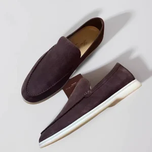 Pick up the leak LP Europe and the United States with the same soft-soled old money style SuWalk suede one foot pedal Lefu casual lazy business men's shoes – Image 3