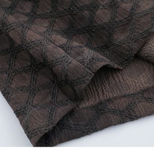 vintage vintage Maillard brown brown quilted jacquard texture wrinkled summer casual short sleeve shirt men – Image 6