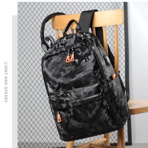 College student backpack, men's sports leisure, junior high school student school bag, large capacity trendy brand backpack, high school student computer bag – Image 5