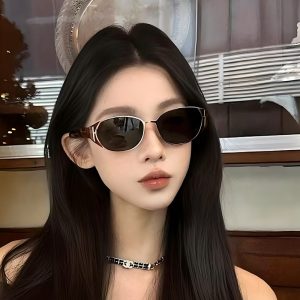 New fashion oval port trend sunglasses cross-border inside Xiaohongshu Internet celebrity sunglasses high-end sunglasses – Image 3