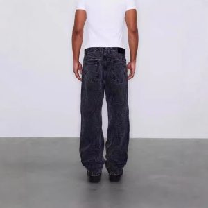 American CleanFit Vintage Snowflake Wash Jeans Heavy Workers Distressed Water Ripple Crepe Vibe Straight Leg Pants – Image 4