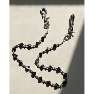 ins personality niche ink smudge acrylic black bead trouser chain American style fashion trend men's and women's versatile decorative chain – Image 3