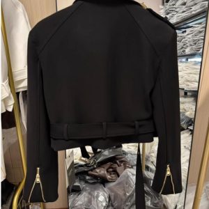 Fall  Version Versatile Suit Women's Short Slim Slim Long-sleeved Biker Jacket – Image 4