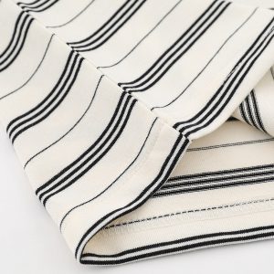 cityboy striped thickened ribbed small neckline T-shirt simple and versatile casual loose short sleeve cotton shirt – Image 4