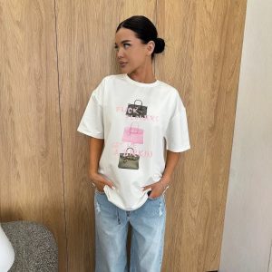 2025 American Spice Girl Spring Summer New Short Sleeve Fashion Print Design Sense Cotton Pullover T-Shirt Women's Top – Image 3