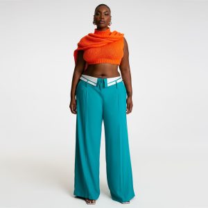 Spring American retro draped women's suit pants loose and thin lapel design straight wide-leg pants ins – Image 3