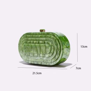 Summer Cross-border Direct Sale Dinner Bag Retro European and American Spliced Bag Trend Acrylic Single Shoulder Chain Bag Bag Women – Image 4