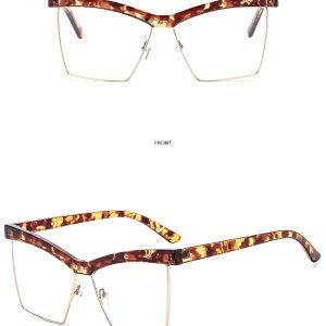 New half-eyebrow anti-blue light fashion flat light glasses cross-border European and American personalized glasses frames trendy glasses frames can be matched with glasses men – Image 8