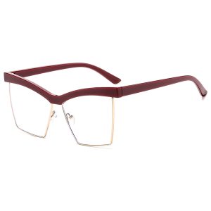 New half-eyebrow anti-blue light fashion flat light glasses cross-border European and American personalized glasses frames trendy glasses frames can be matched with glasses men – Image 3