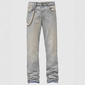 Cross-border new men's denim straight-leg pants European and American street fashion ins explosive stretch stacked denim straight-leg pants – Image 3