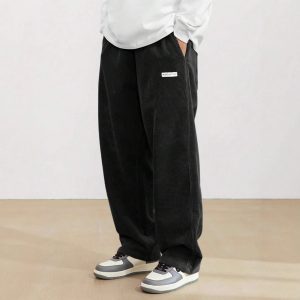 European size men's new corduroy casual pants European and American high street trendy brand retro casual straight-leg trousers – Image 4