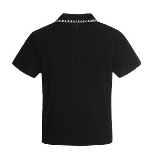 Eon Modish 2025 Summer New American Retro Simple Loose Design Knitted Short Sleeves – Image 4