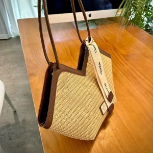 Woven straw bag women's large capacity 2025 new spring seaside shoulder bag beach vacation commuter tote bag – Image 3