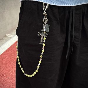 Vibe style, niche metal, volcanic stone, waist charm, high-quality design items, unique creative accessories, trouser chains – Image 3