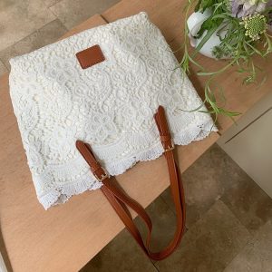 French gentle lace bag women's 2025 new large-capacity casual hand-tote bag fashionable commuter shoulder bag – Image 4