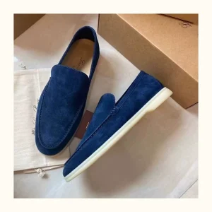 Pick up the leak LP Europe and the United States with the same soft-soled old money style SuWalk suede one foot pedal Lefu casual lazy business men's shoes – Image 5