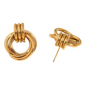 New geometric multi-layer earrings in Europe and the United States, light luxury and fashionable, titanium steel, high-end fashion and versatile jewelry – Image 5