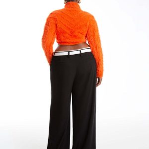 Spring American retro draped women's suit pants loose and thin lapel design straight wide-leg pants ins – Image 4
