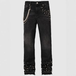 Cross-border new men's denim straight-leg pants European and American street fashion ins explosive stretch stacked denim straight-leg pants – Image 4