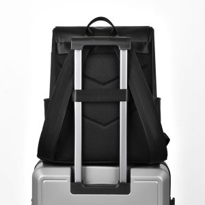 Fashionable men's backpack, high-end casual large-capacity computer backpack, simple men's short trip backpack – Image 4