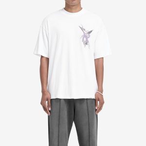 Cross-border fashion brand Represent retro god statue distressed letter short sleeve t-shirt for men and women American high street loose half sleeve – Image 5